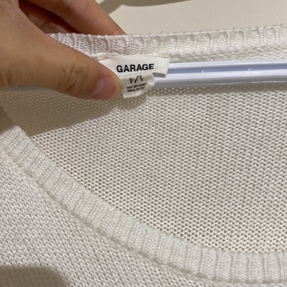 Garage small white cropped sweater - Picture 2 of 3